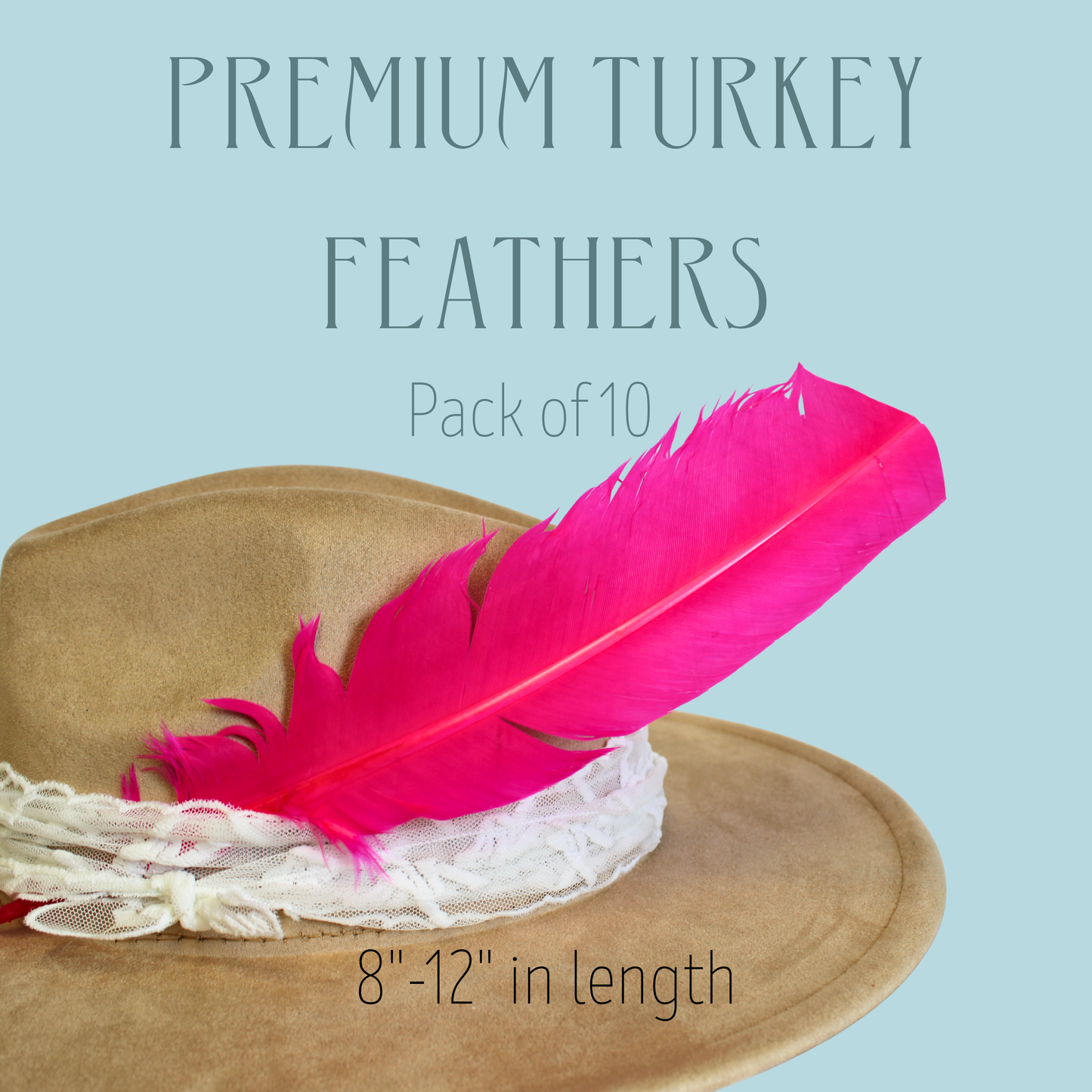 Hot Pink Dyed Turkey Rounds – 10 Pack (Premium Domestic Feathers)