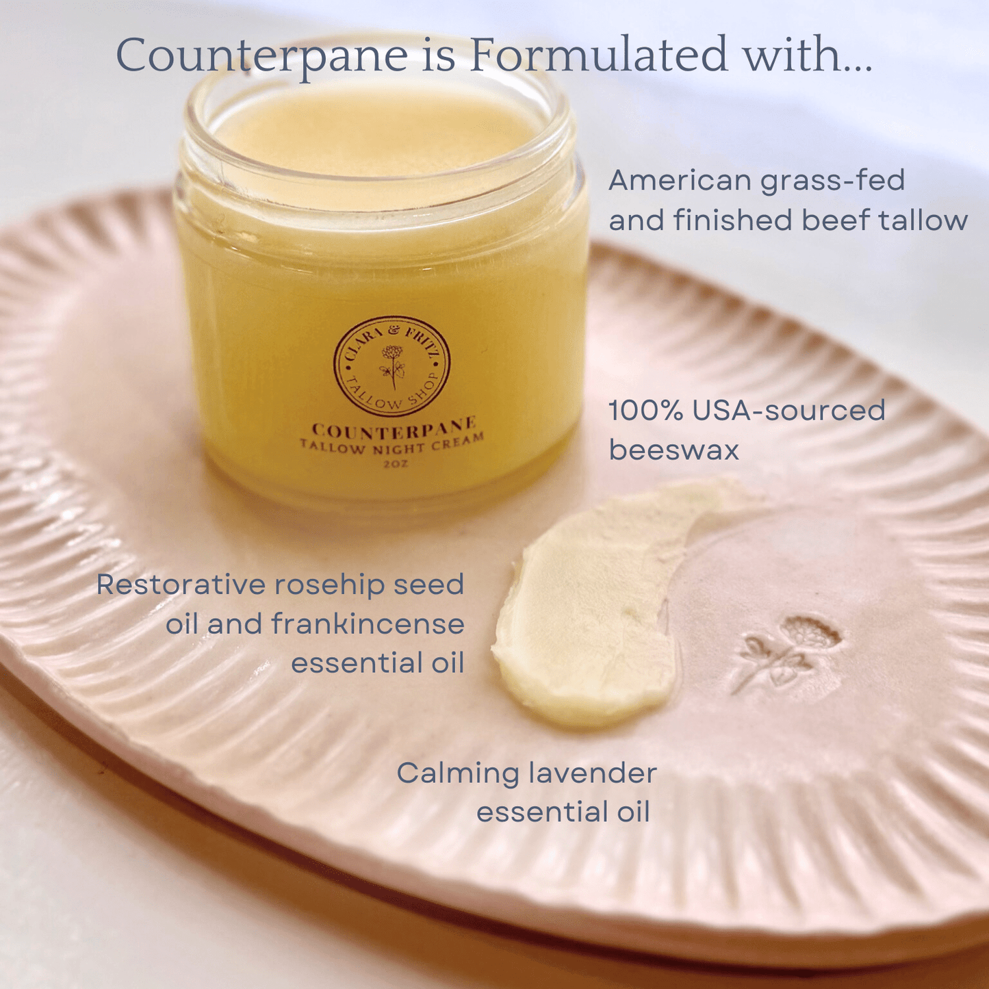 Counterpane Tallow Night Cream - Blessings Grow Meadows