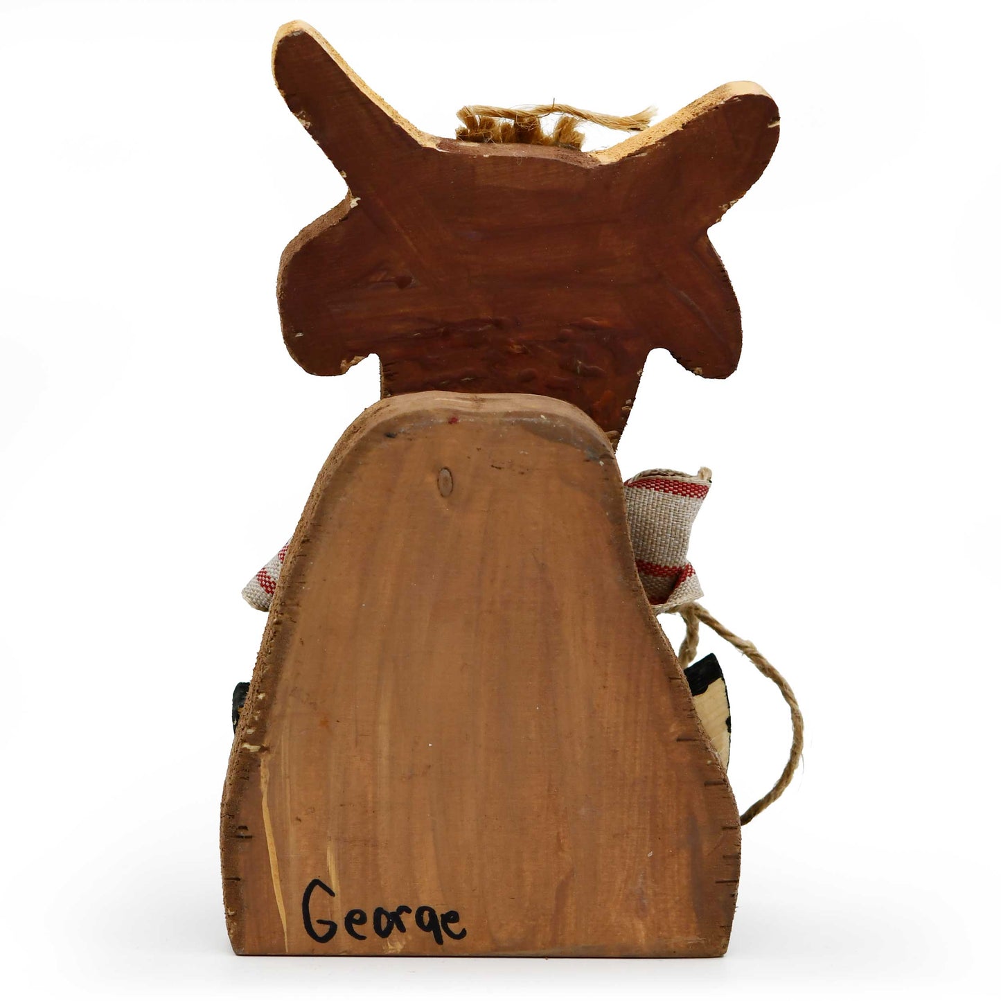 Brown wooden cow figurine from the Farm Friends Bundle, part of the rustic animal decor collection for home and garden.