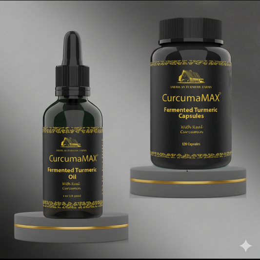 Achieve Peak Joint Health and Immunity with Bioavailable Fermented Turmeric – CurcumaMAX Oil and Capsules Bundle - Blessings Grow Meadows