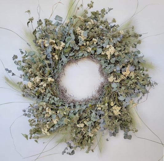Handmade Dried Flower Wreath - Green