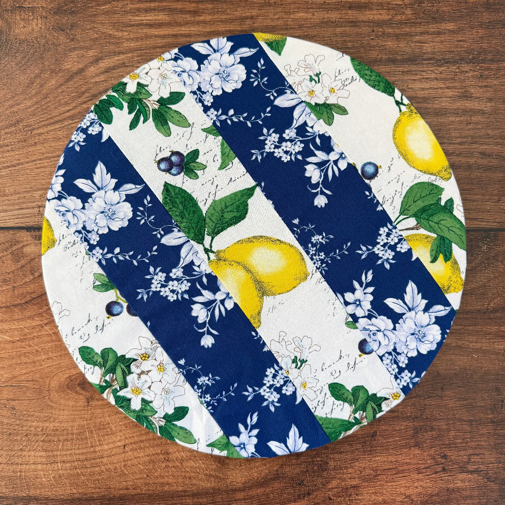 Medium bowl and banneton covers from Five Oaks Farm, used for bread proofing and dough fermentation in a rustic kitchen setting.