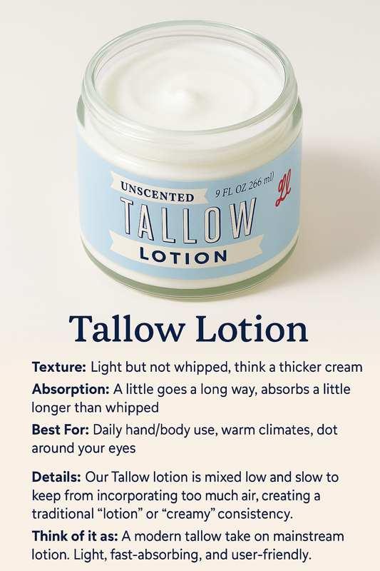 Natural Beef Tallow Skincare Collection - Lotion, Butter, Balm & Whipped - Lady May Tallow ~ Blessings Grow Meadows