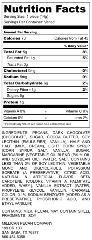 Dark Chocolate Caramillicans - Individual