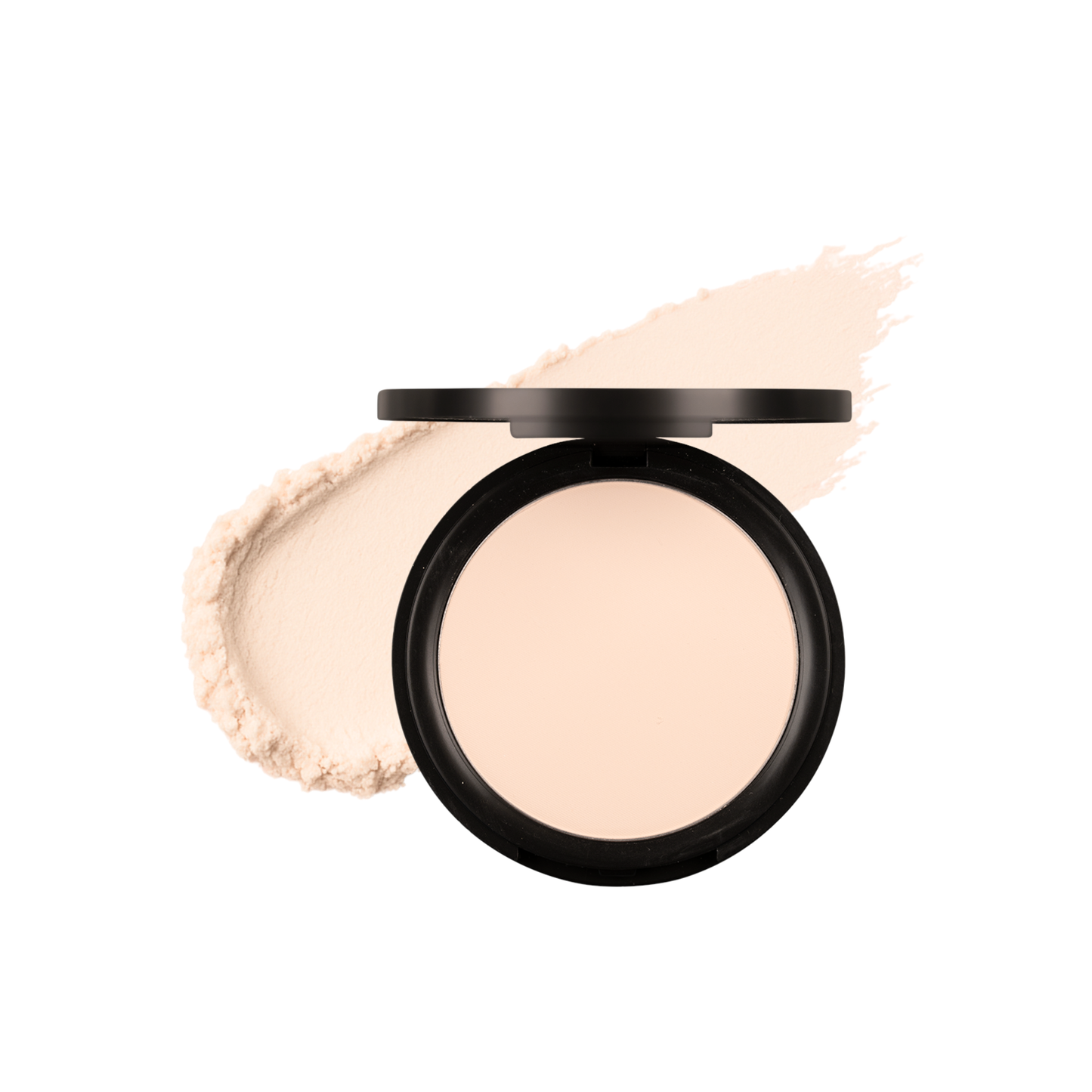 Taylor Made Organics pressed setting powder swatch showing a smooth, translucent face powder in organic formulation.