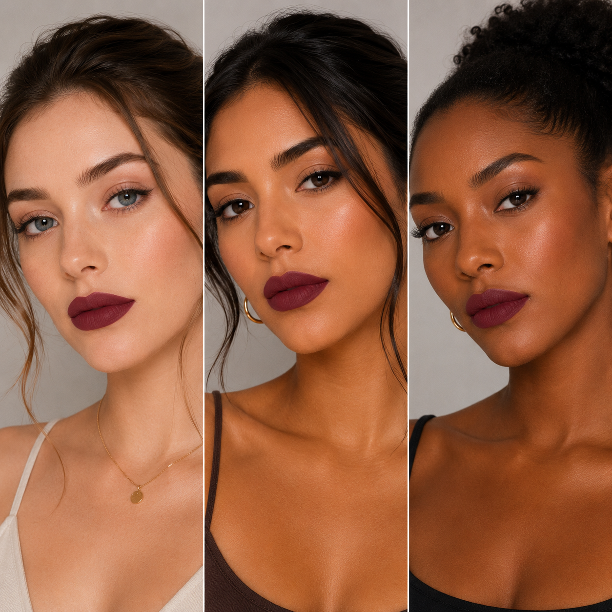 Deborah modeling Taylor Made Organics organic lipstick in a vibrant shade, showcasing smooth, natural lips and eco-friendly packaging.