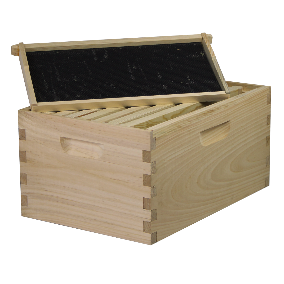 8 Frame Complete Beehive Kit – Fully Assembled (1 Deep & 1 Medium Boxes) Amish-Made with Frames & Wax-Coated Foundations