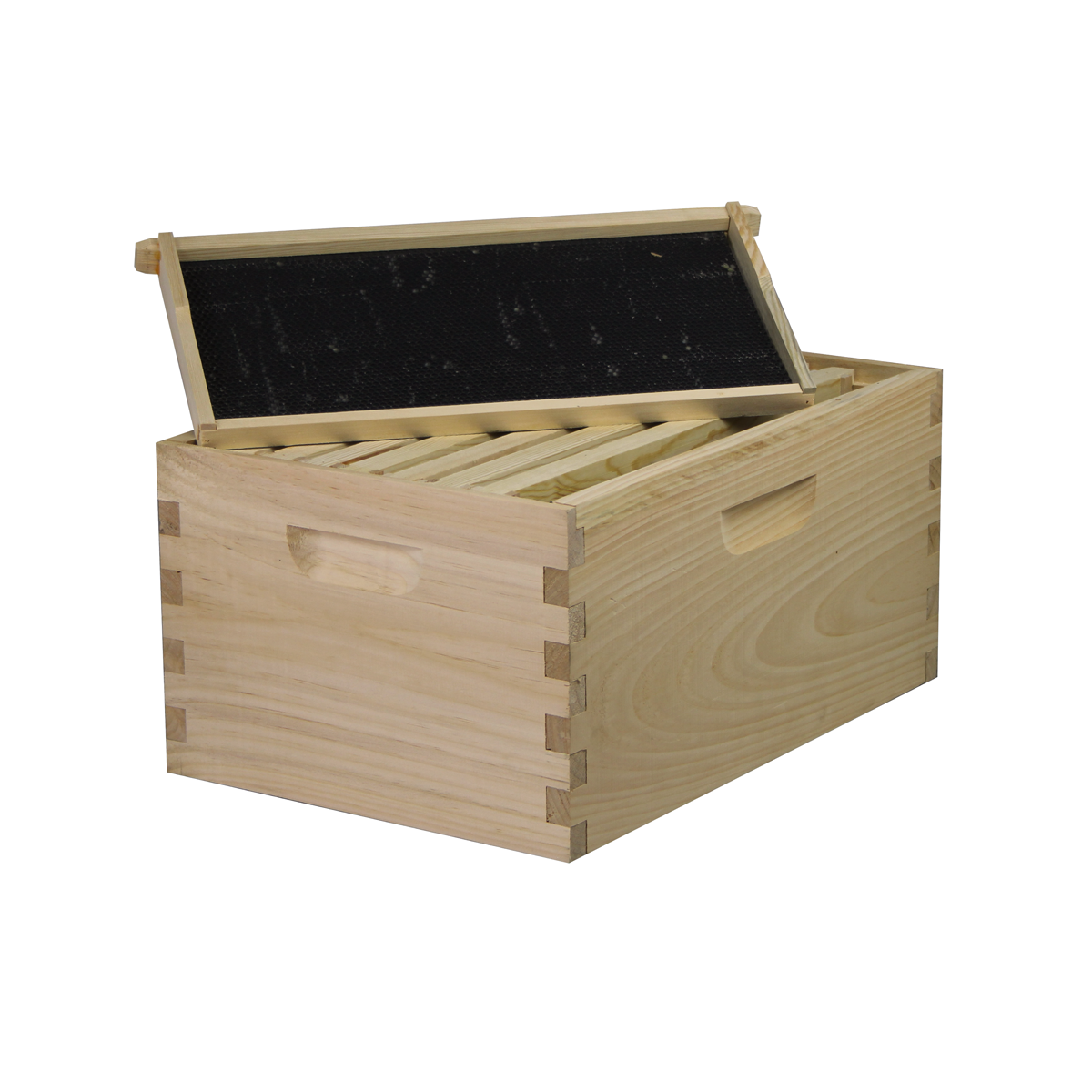 8 Frame Complete Beehive Kit – Fully Assembled (1 Deep Box) Amish-Made with Frames & Wax-Coated Foundations