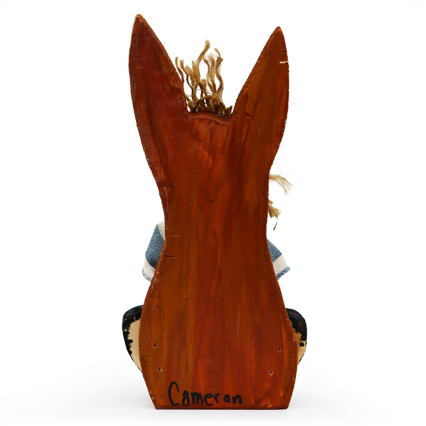 Rustic wooden donkey figurine from the Farm Friends Bundle in the Painted Attic animal decor collection, perfect for home and garden decor.
