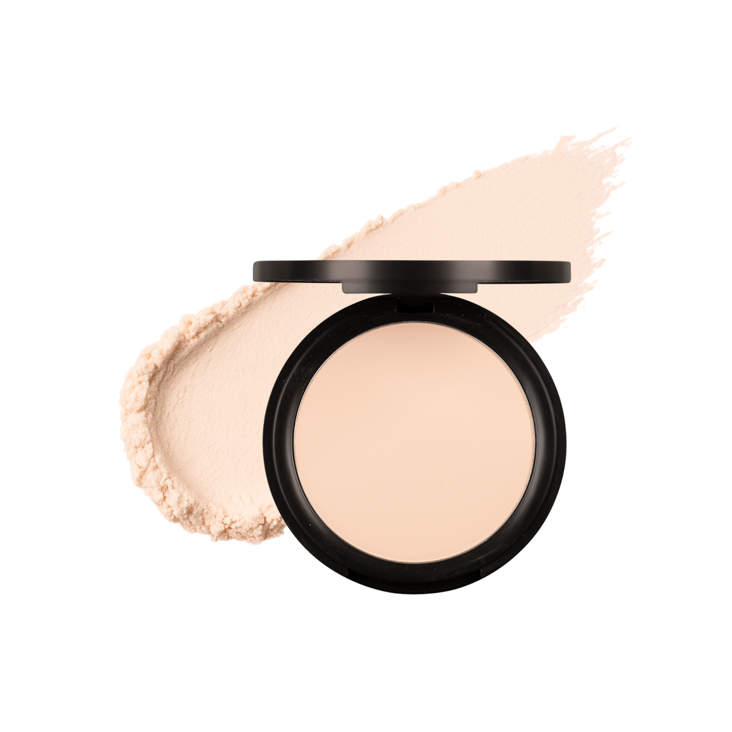 Pressed organic setting powder by Taylor Made Organics with a dusk-colored swatch on a neutral background.