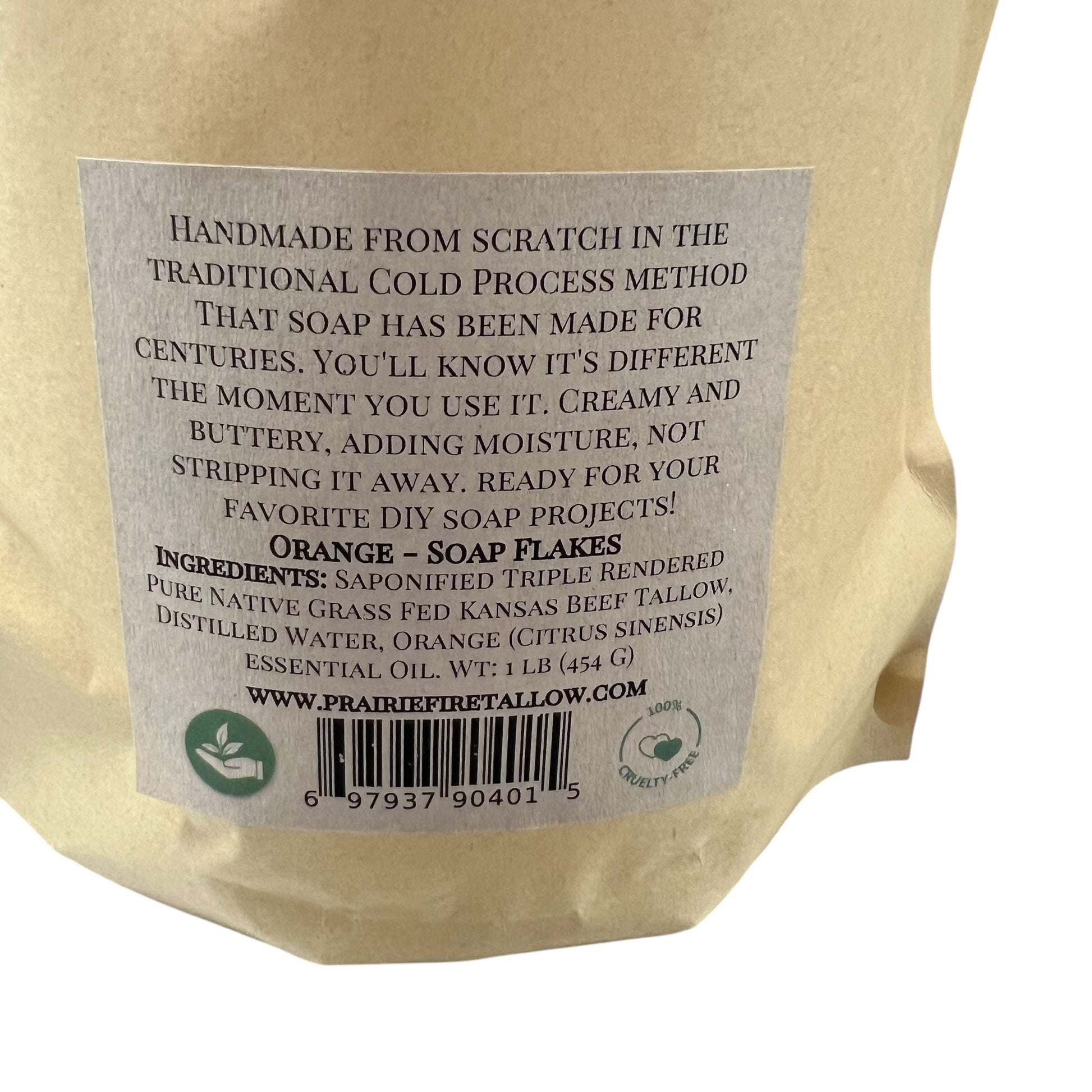 Pure Beef Tallow Soap Flakes - Made in USA - Grass Fed and Finished - Face, Body and Hair - Cleans, Moisturizes, Soothes, and Hydrates. Natural and Organic - Blessings Grow Meadows