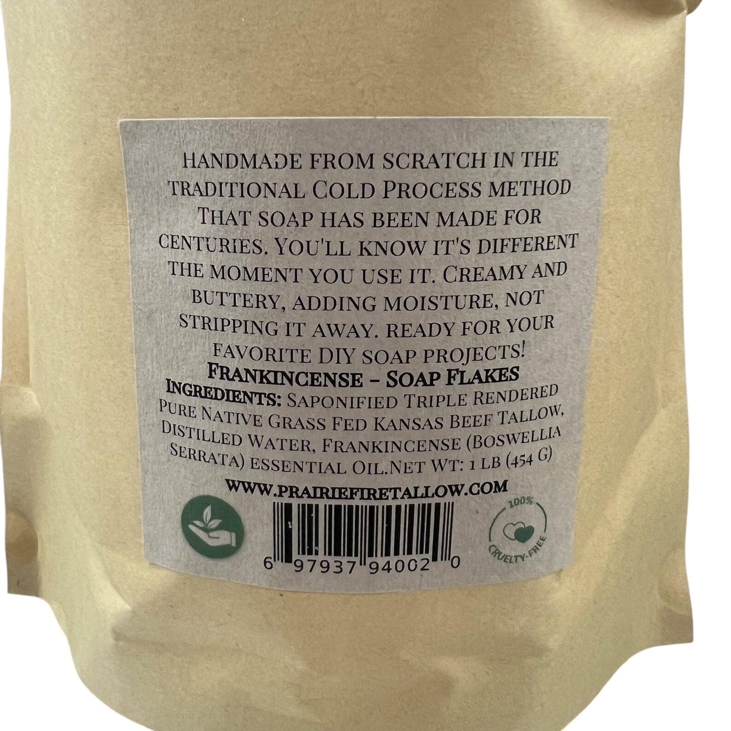 Pure Beef Tallow Soap Flakes - Made in USA - Grass Fed and Finished - Face, Body and Hair - Cleans, Moisturizes, Soothes, and Hydrates. Natural and Organic - Blessings Grow Meadows