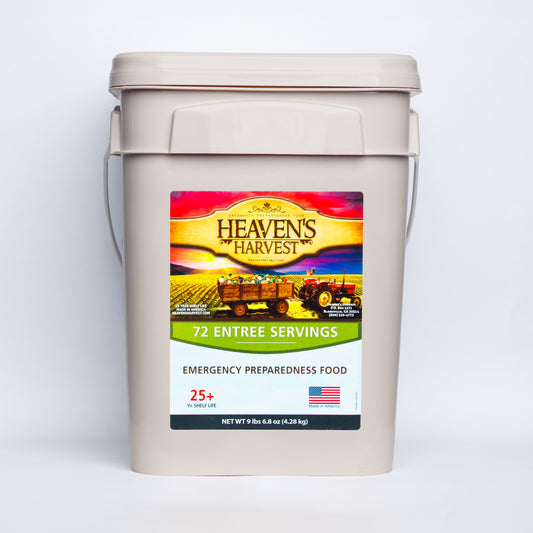 Entree Bucket  - 1 Person 1 Month - 72 Servings - Emergency Survival Food Kit