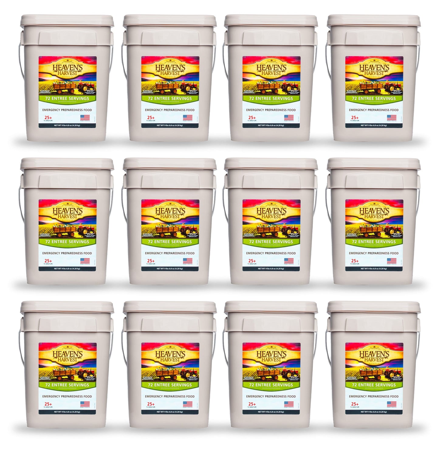 Entree Bucket  - 12 Pack - Emergency Survival Food Kit