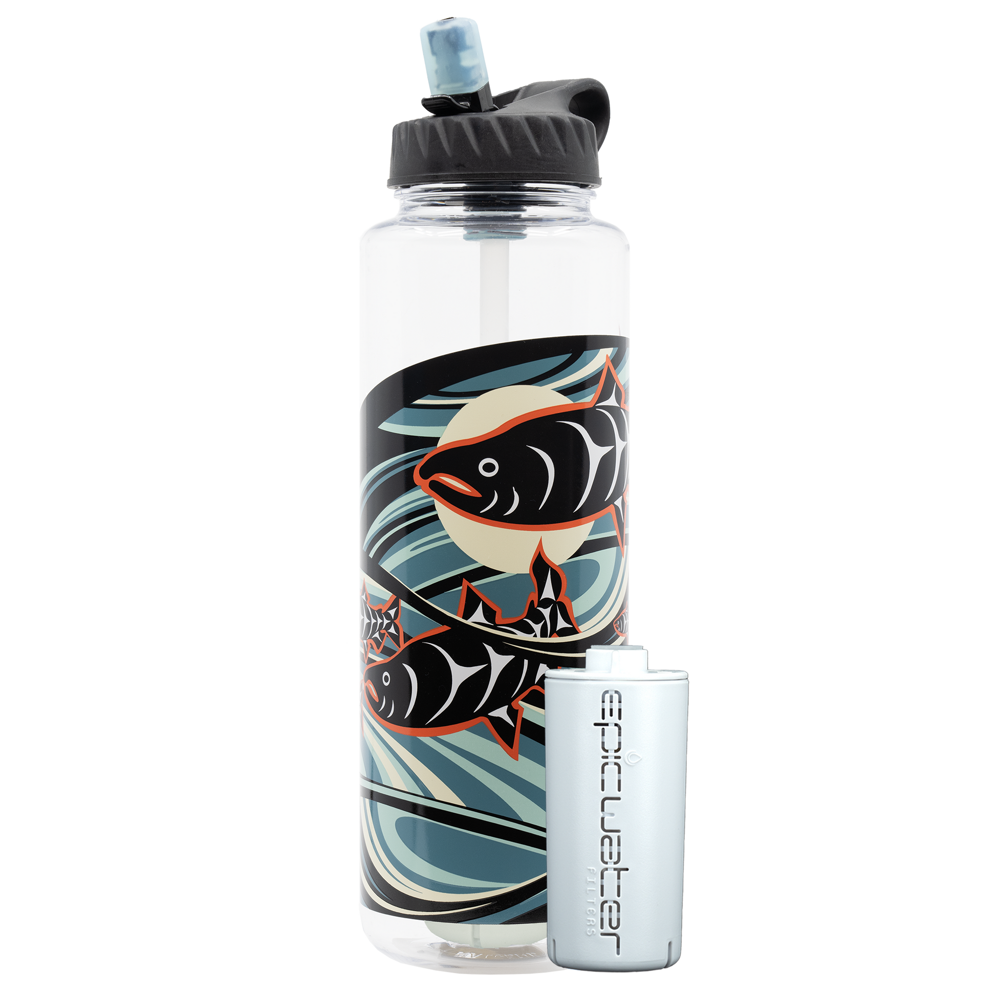 Nalgene OG Leggitt & LaClair art water bottle by Epic Water Filters USA, 32oz and 48oz sizes, featuring artistic designs on the bottle.