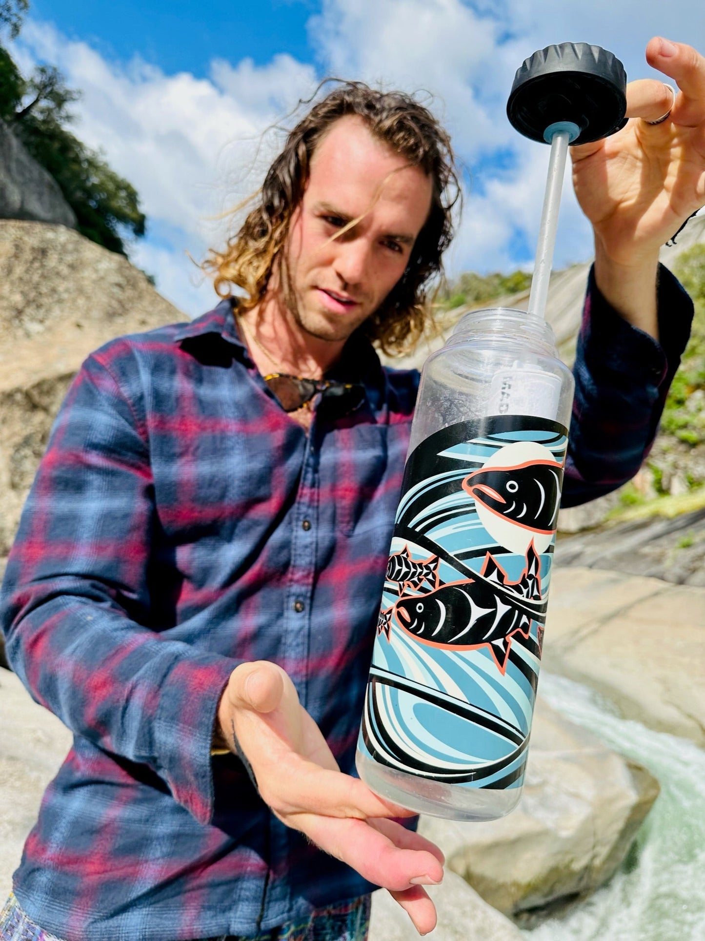 Nalgene OG Leggitt & LaClair art water bottle by Epic Water Filters USA, 32oz and 48oz sizes, featuring colorful artwork.