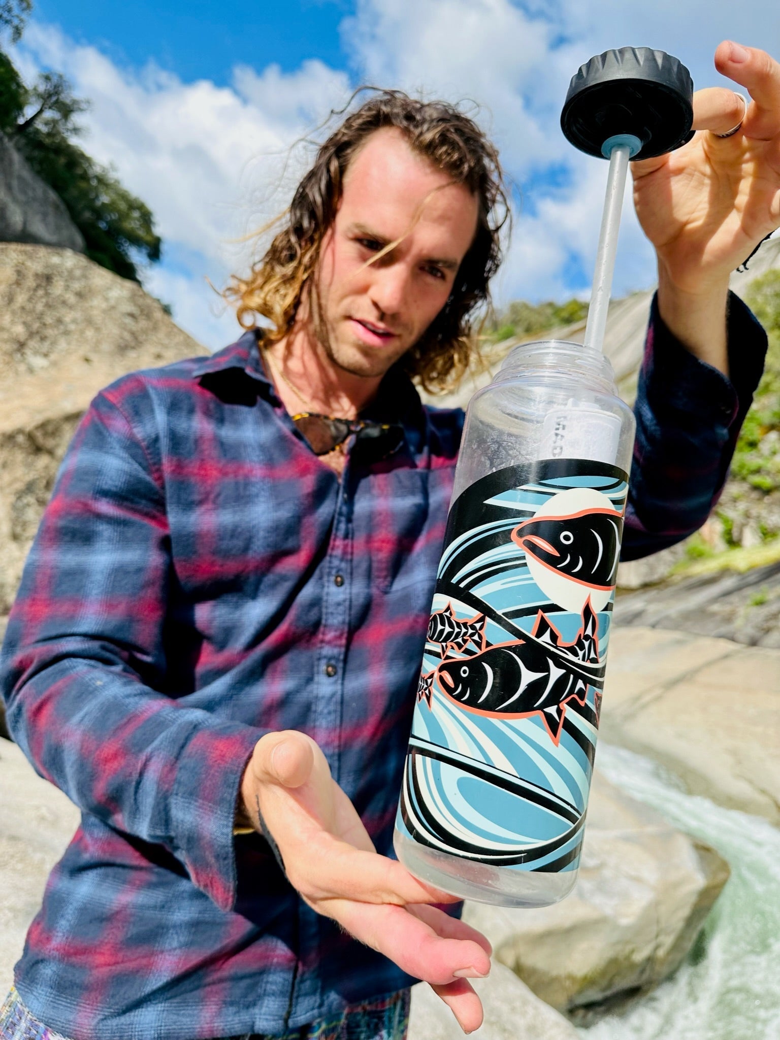 Nalgene OG Leggitt & LaClair art water bottle by Epic Water Filters USA, 32oz and 48oz sizes, featuring colorful artwork.