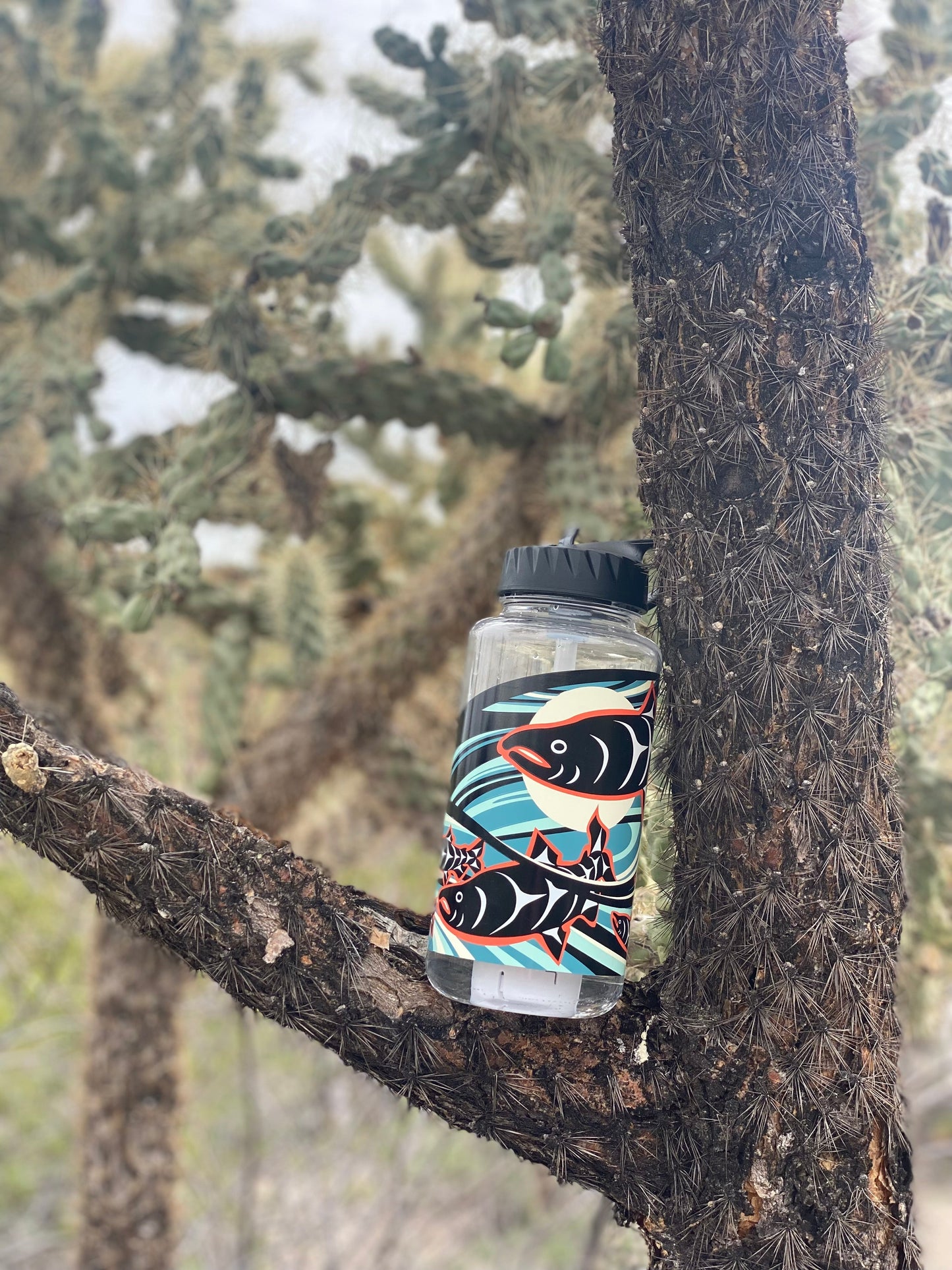 Nalgene OG Leggitt & LaClair art water bottle by Epic Water Filters USA, 32oz and 48oz sizes, featuring colorful artwork on the bottle.