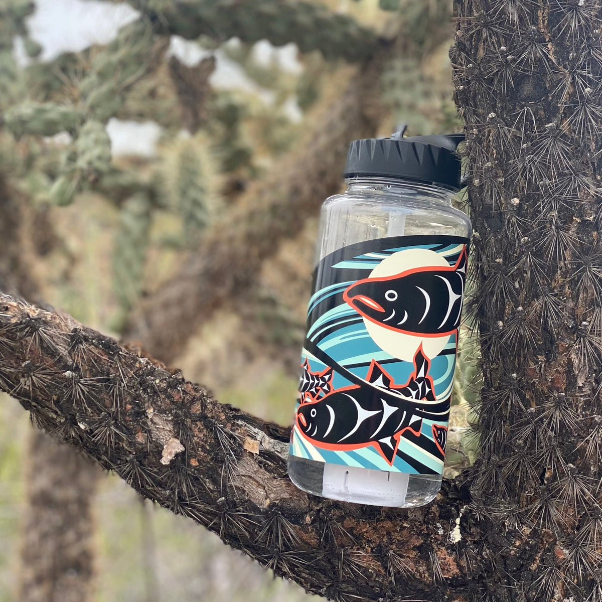 Nalgene OG Leggitt & LaClair art water bottle by Epic Water Filters USA, 32oz and 48oz sizes, with colorful artistic design.