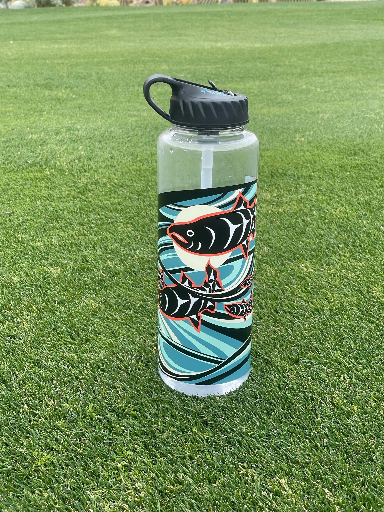 Nalgene OG Leggitt & LaClair art water bottle by Epic Water Filters USA, 32oz and 48oz sizes, featuring colorful artistic designs.