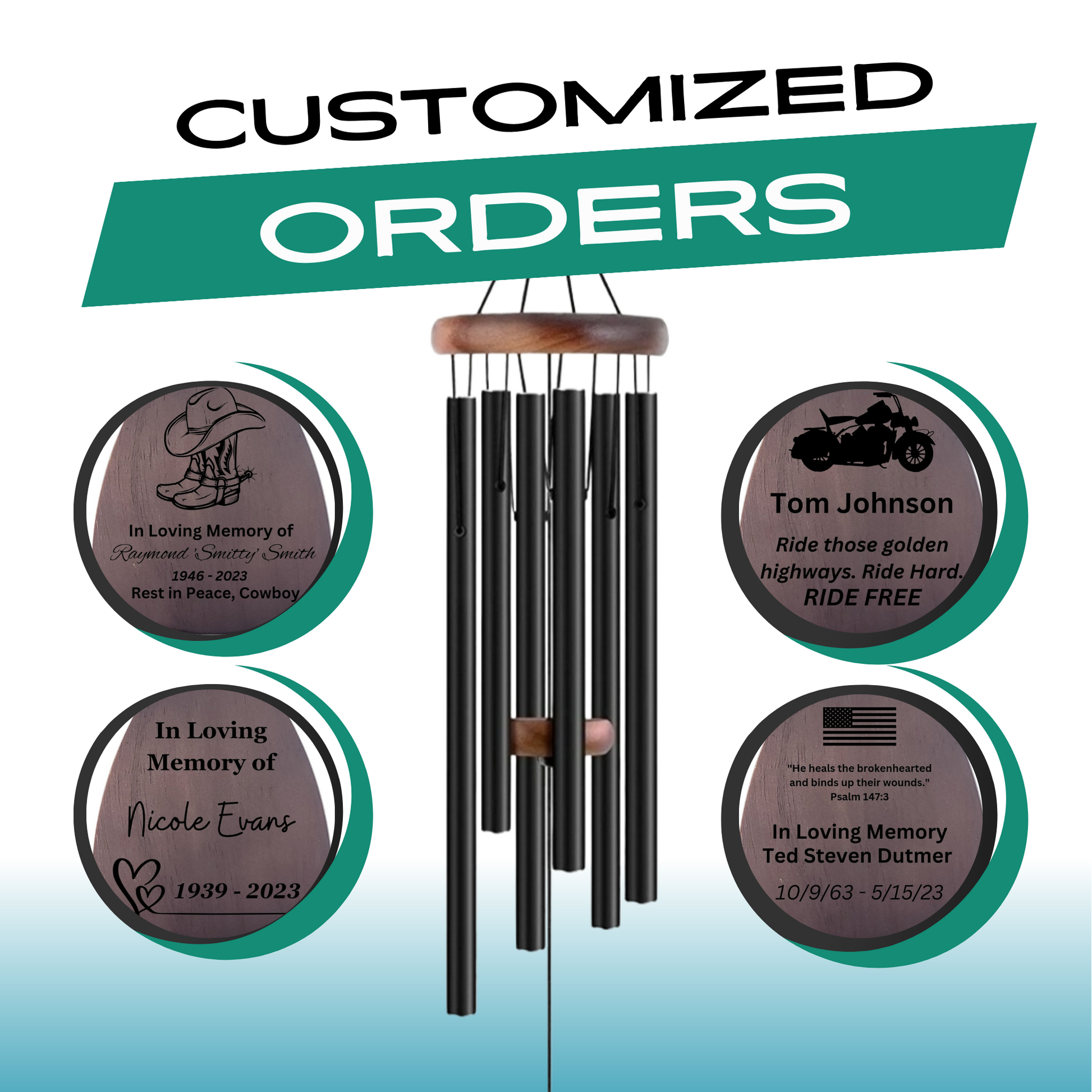 32" Serenity Memorial Wind Chimes - Thoughtful Gift For Special Occasions or Reflections - Blessings Grow Meadows