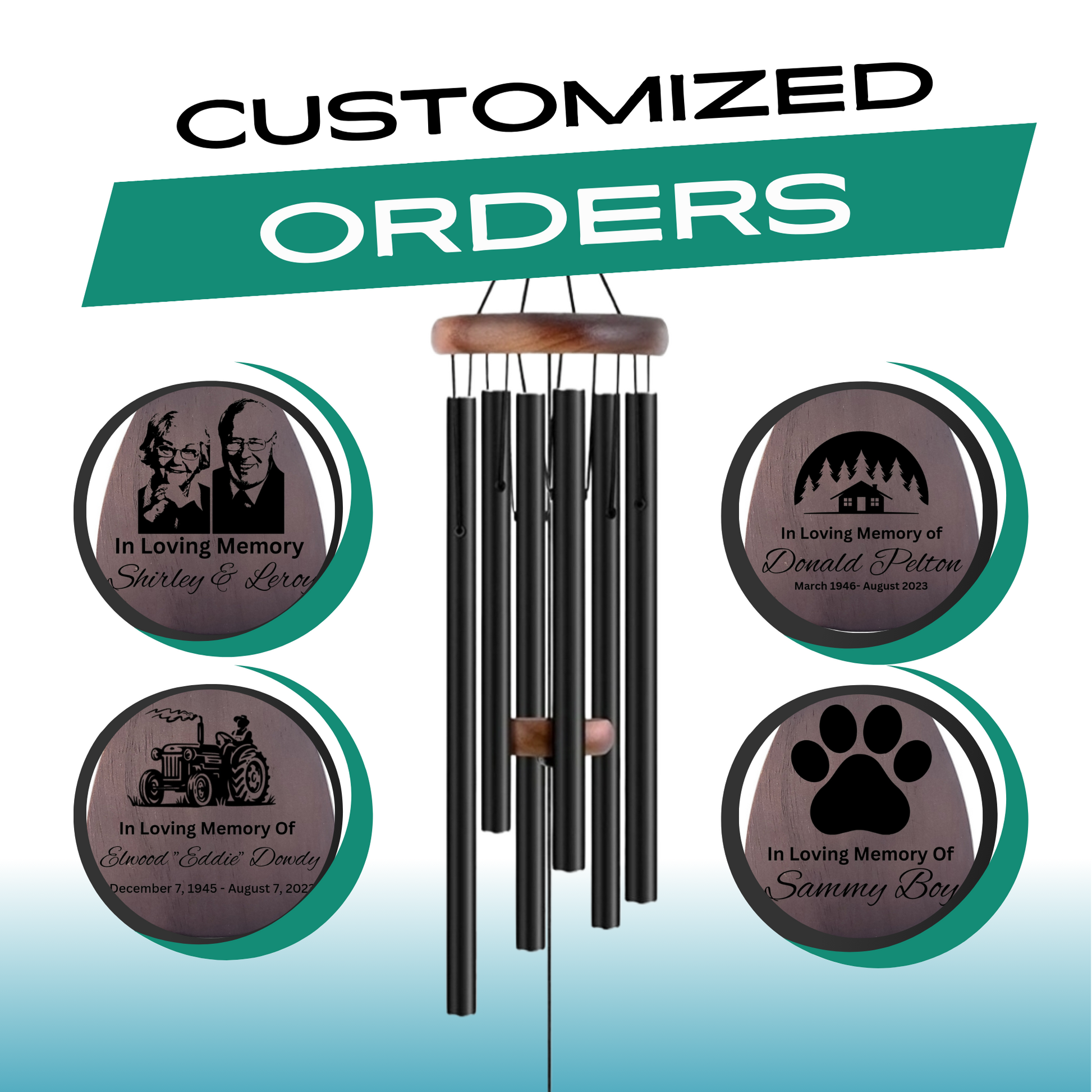 32" Serenity Memorial Wind Chimes - Thoughtful Gift For Special Occasions or Reflections - Blessings Grow Meadows