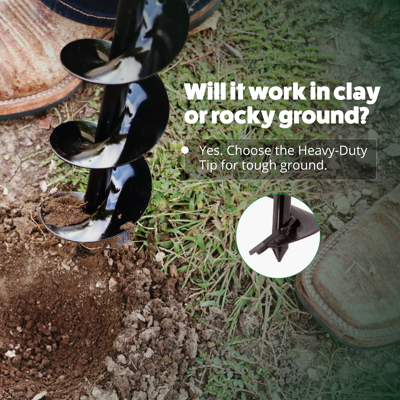 Heavy-duty Power Planter Auger with 3-inch diameter, extended length for deep bulb planting, shown standing upright.