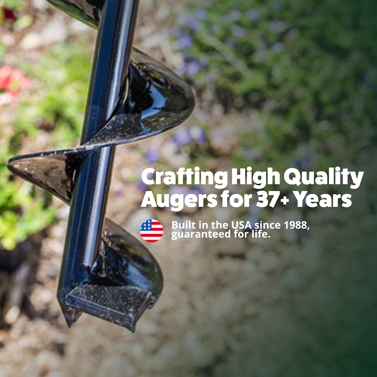 Heavy duty Power Planter Auger with 3-inch diameter and extended length for efficient bulb planting and deep soil work.