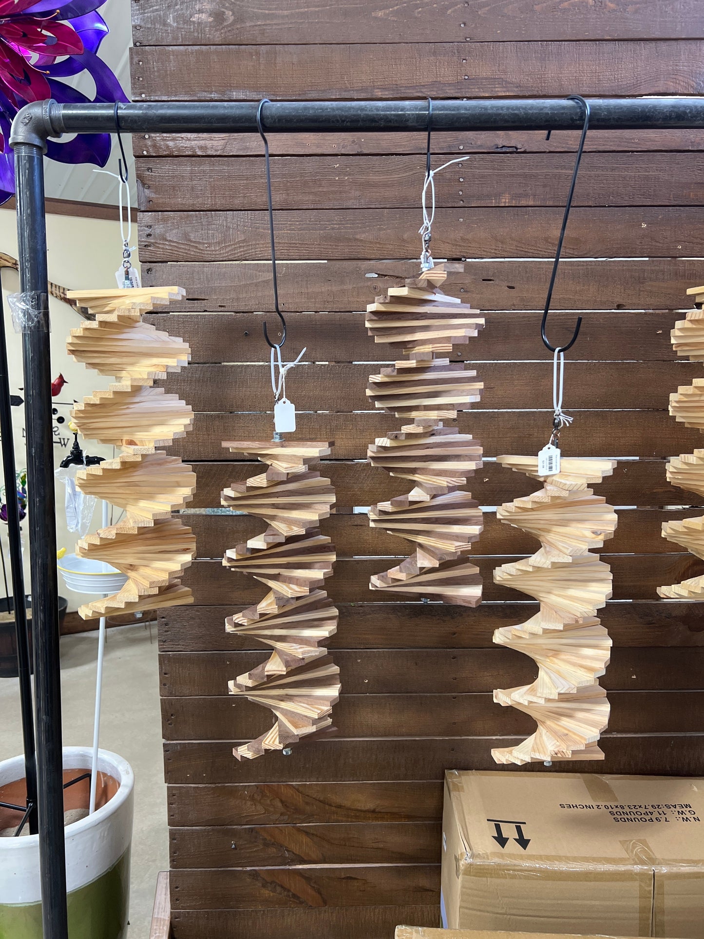 Artisanal Locally Handmade Hanging Wood Wind Spinner