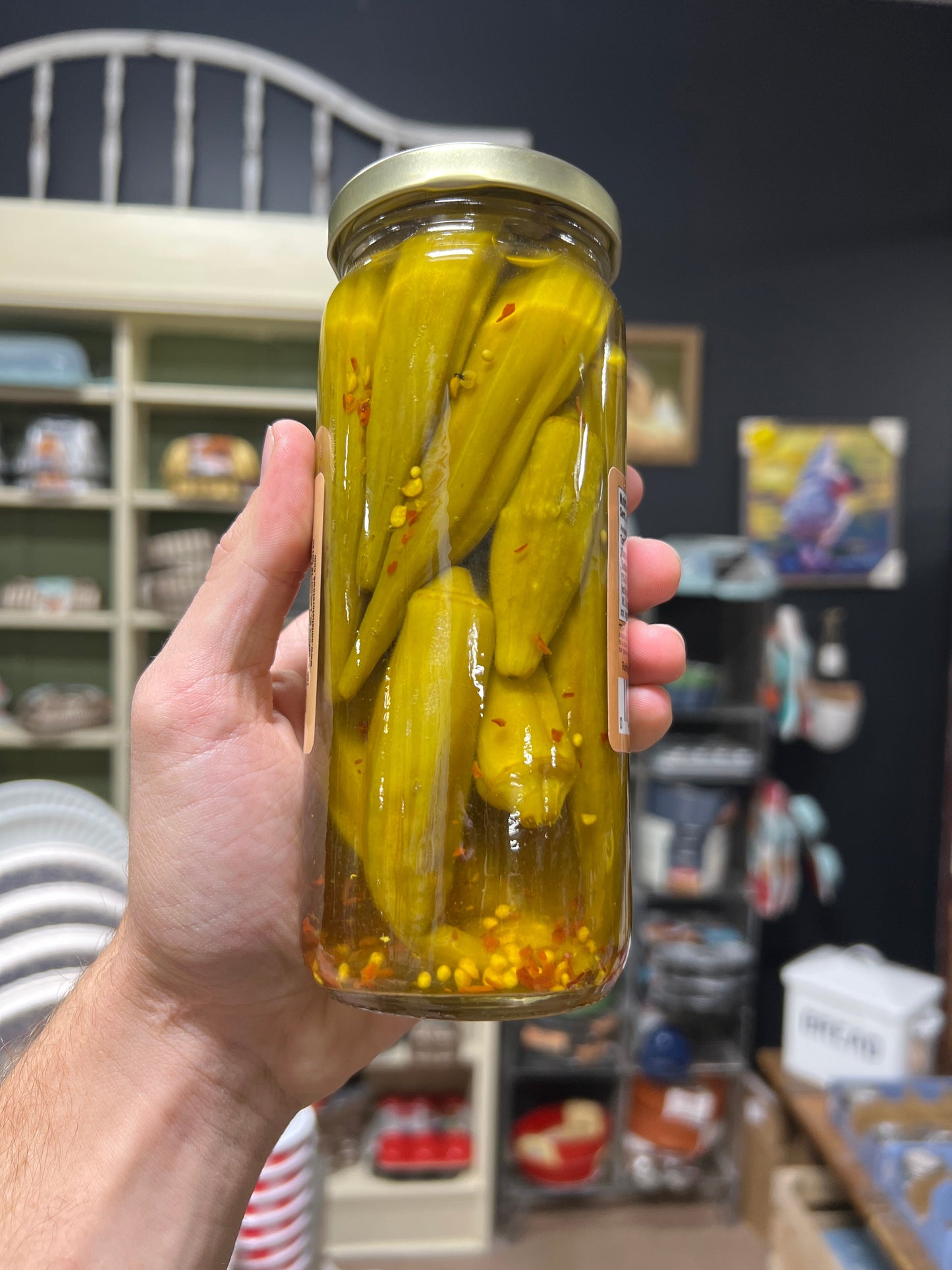 Pickled Hot Okra 16oz