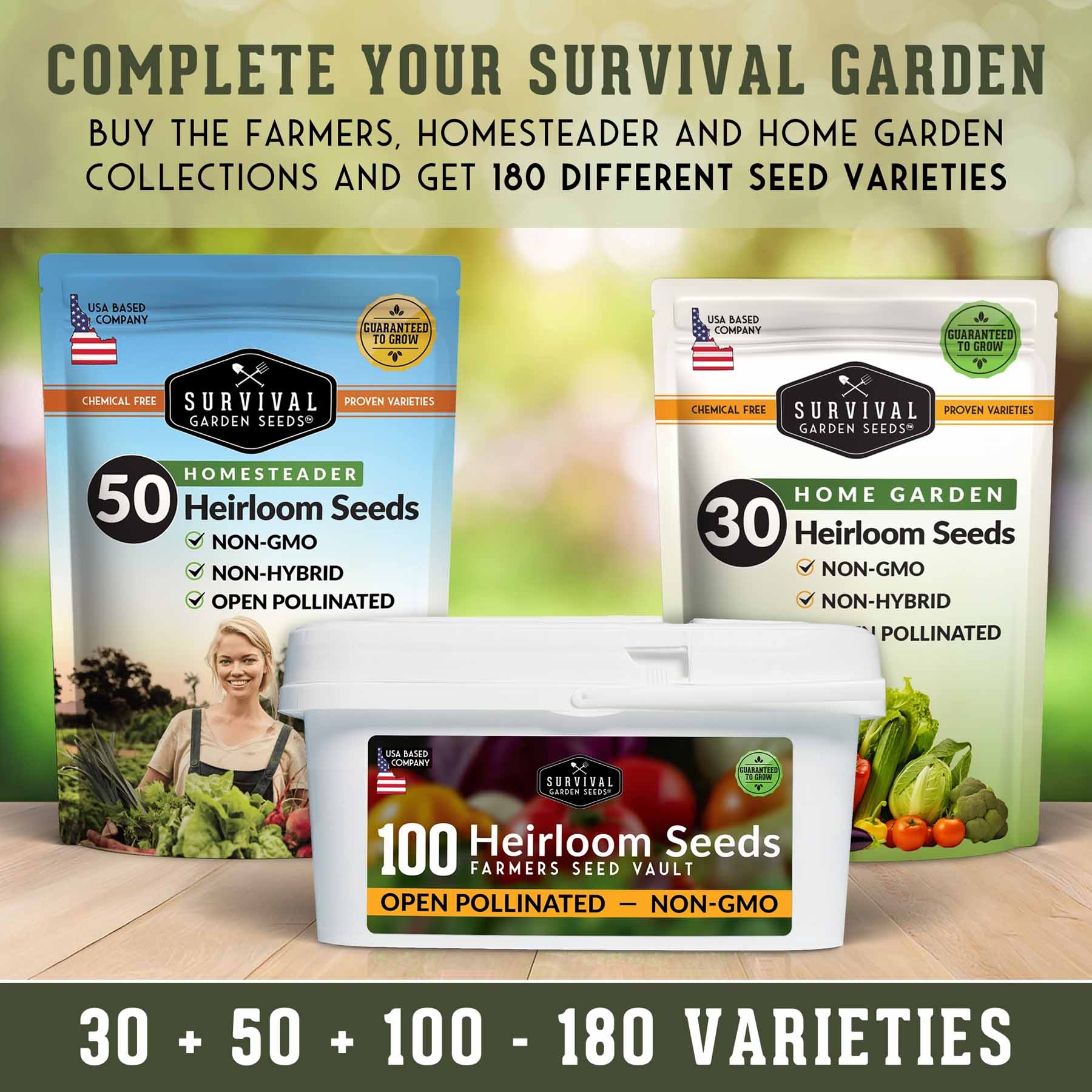 Complete Survival Garden Kit – 100 Seeds to Grow Food for Your Family - SurvivalGardenSeeds ~ Blessings Grow Meadows