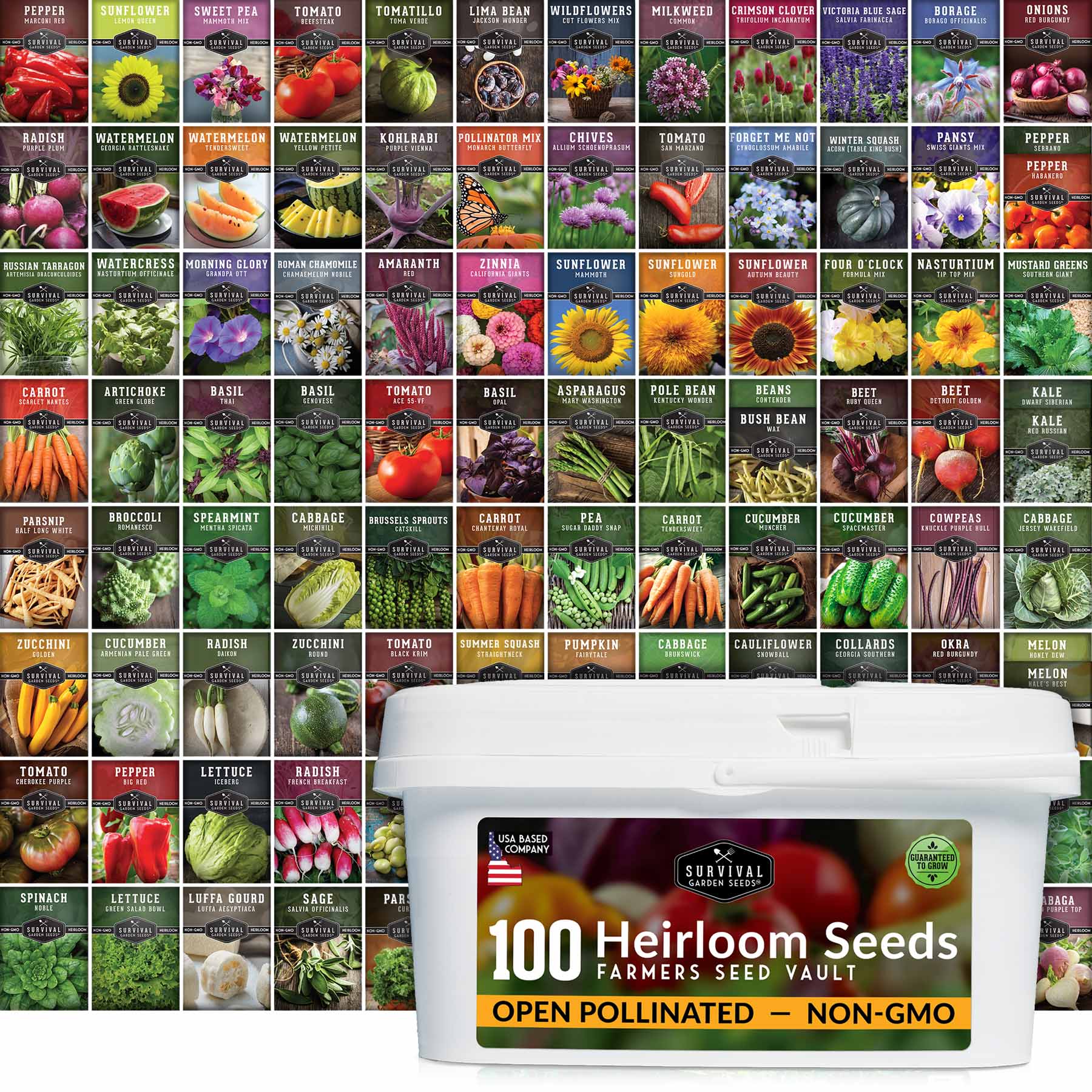 Complete Survival Garden Kit – 100 Seeds to Grow Food for Your Family - SurvivalGardenSeeds ~ Blessings Grow Meadows