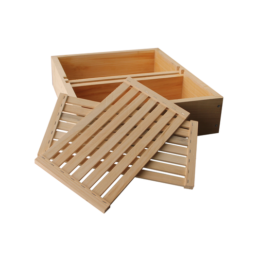 8 Frame Amish-Made Feeder Box with Floating Slatted Boards – Safe, Efficient Hive Feeding