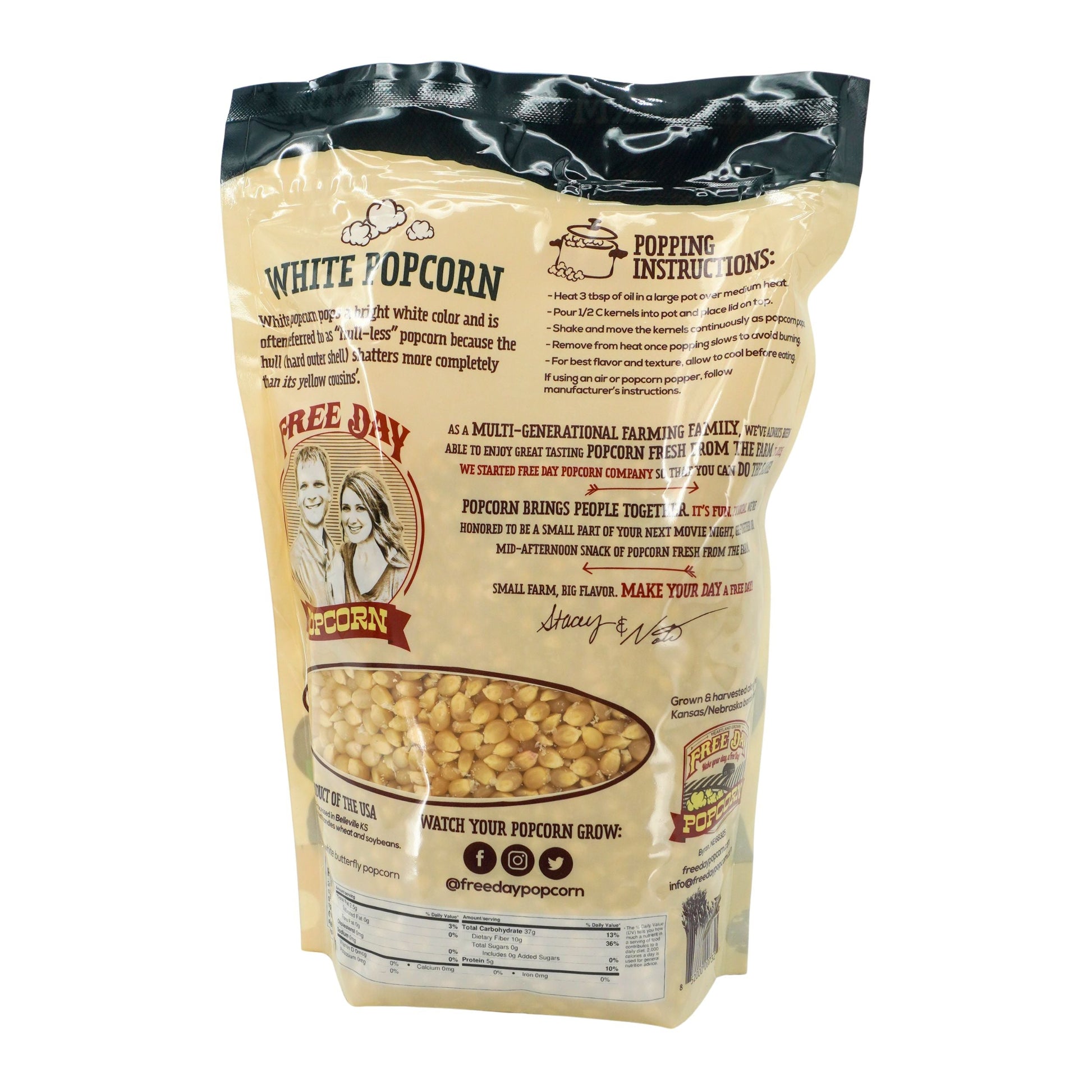 White Butterfly Un-Popped Popcorn | 3 lb | Non-GMO | Free Day Popcorn - BuyNebraska.com ~ Blessings Grow Meadows