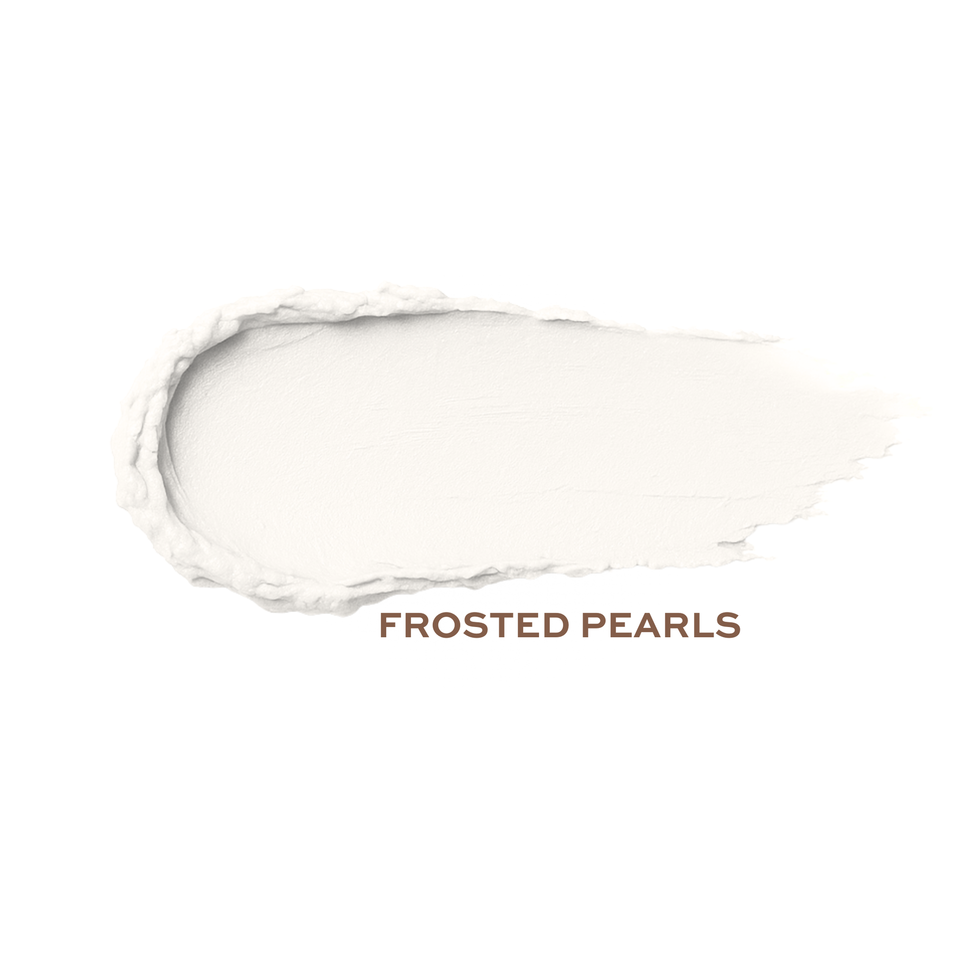 Cream highlighter stick by Taylor Made Organics in Frosted Pearls shade, swatched on skin showing its luminous, pearly glow.