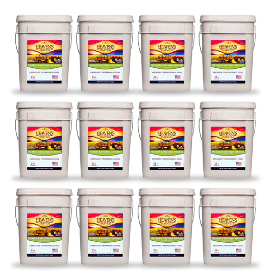 Fruit & Vegetable Bucket - 12 Pack - Emergency Survival Food Kit
