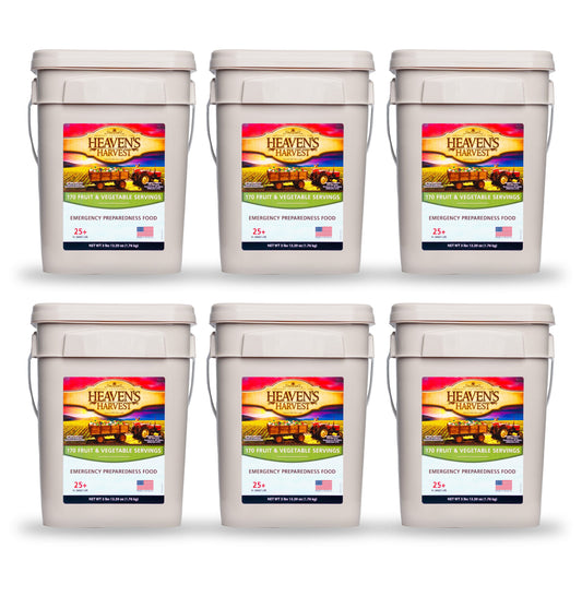 Fruit & Vegetable Bucket - 6 Pack - Emergency Survival Food Kit