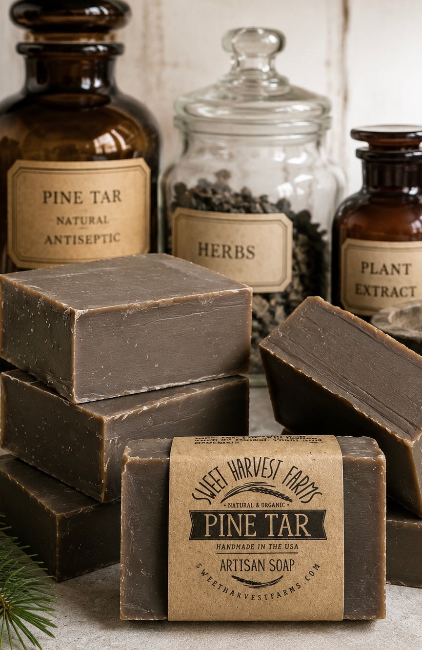 The Original Pine Tar Organic Handmade Soap - Creosote FREE - Psoriasis, Yeast and Fungal Skin issues