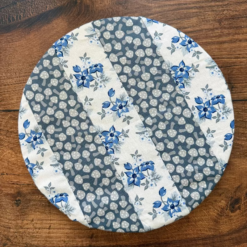 Medium bowl and banneton covers from Five Oaks Farm, made for dough proofing and bread baking, shown in a clean kitchen setting.