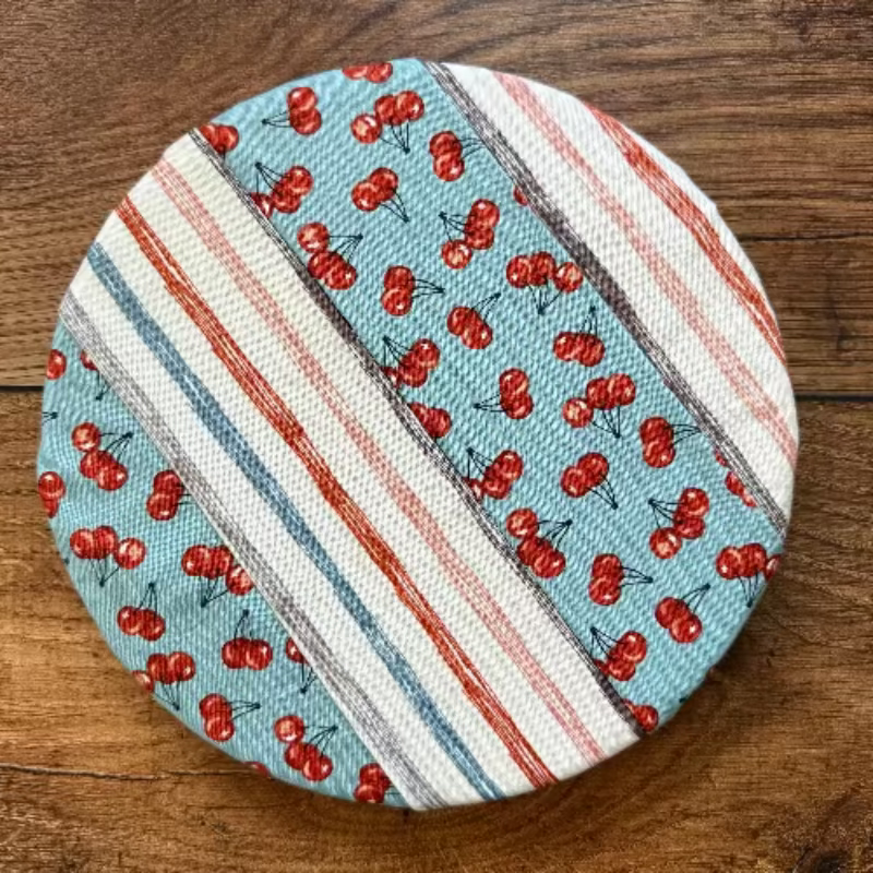 Small bowl and banneton covers from Five Oaks Farm, rustic kitchen accessories for bread baking and dough proofing.