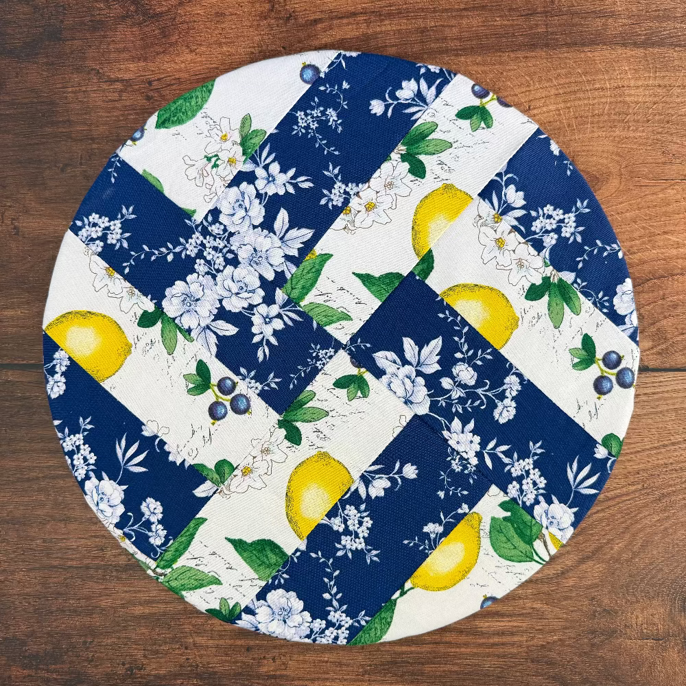 Large bowl covers from Five Oaks Farm, from the farm collection, shown covering a large mixing bowl in a home kitchen setting.