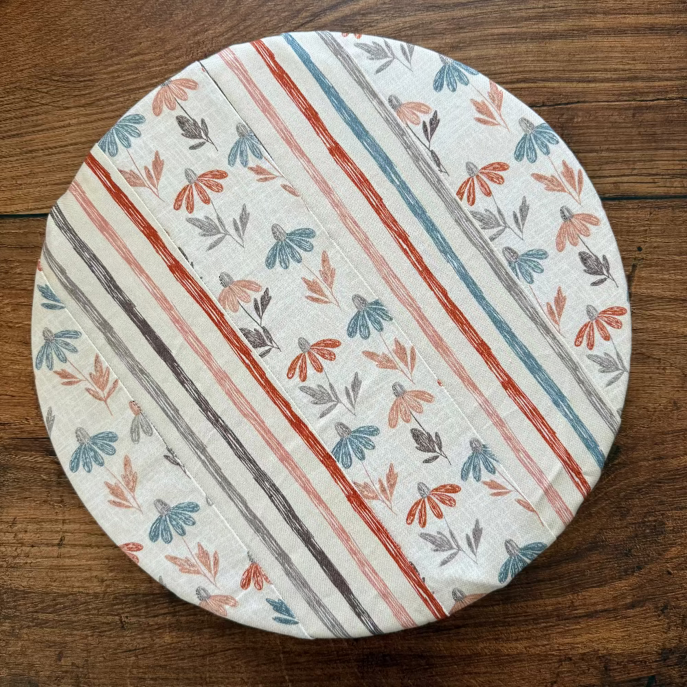 Medium bowl and banneton covers from Five Oaks Farm, used for bread proofing and dough fermentation.