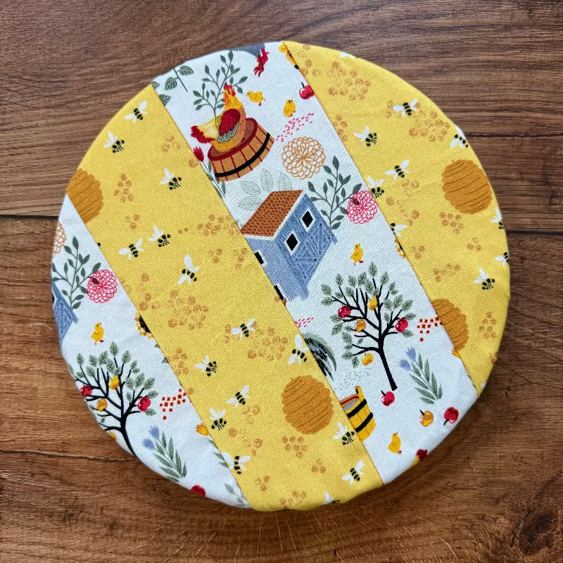 Small bowl and banneton covers from Five Oaks Farm, rustic kitchen accessories for bread baking and dough proofing.