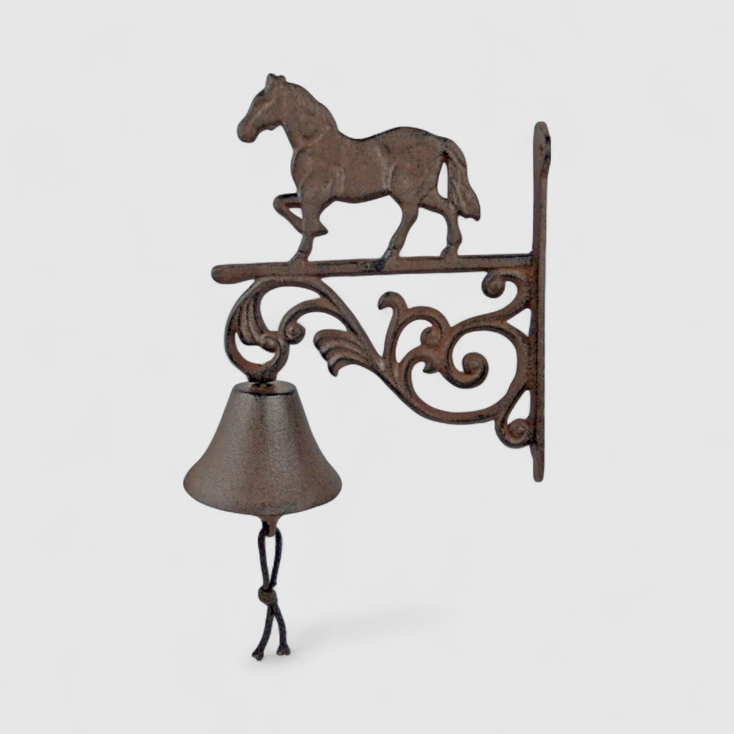 Equestrian Cast Iron Horse Bell, Rustic Farmhouse Door Chime