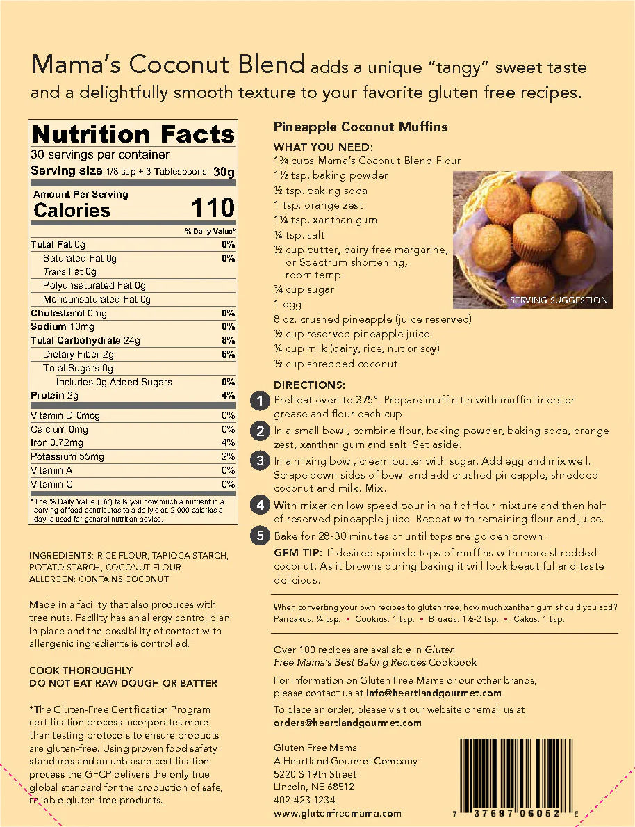 Gluten Free Coconut Flour  | 2 lb | Gluten Free Mama | 6052 - BuyNebraska.com ~ Blessings Grow Meadows