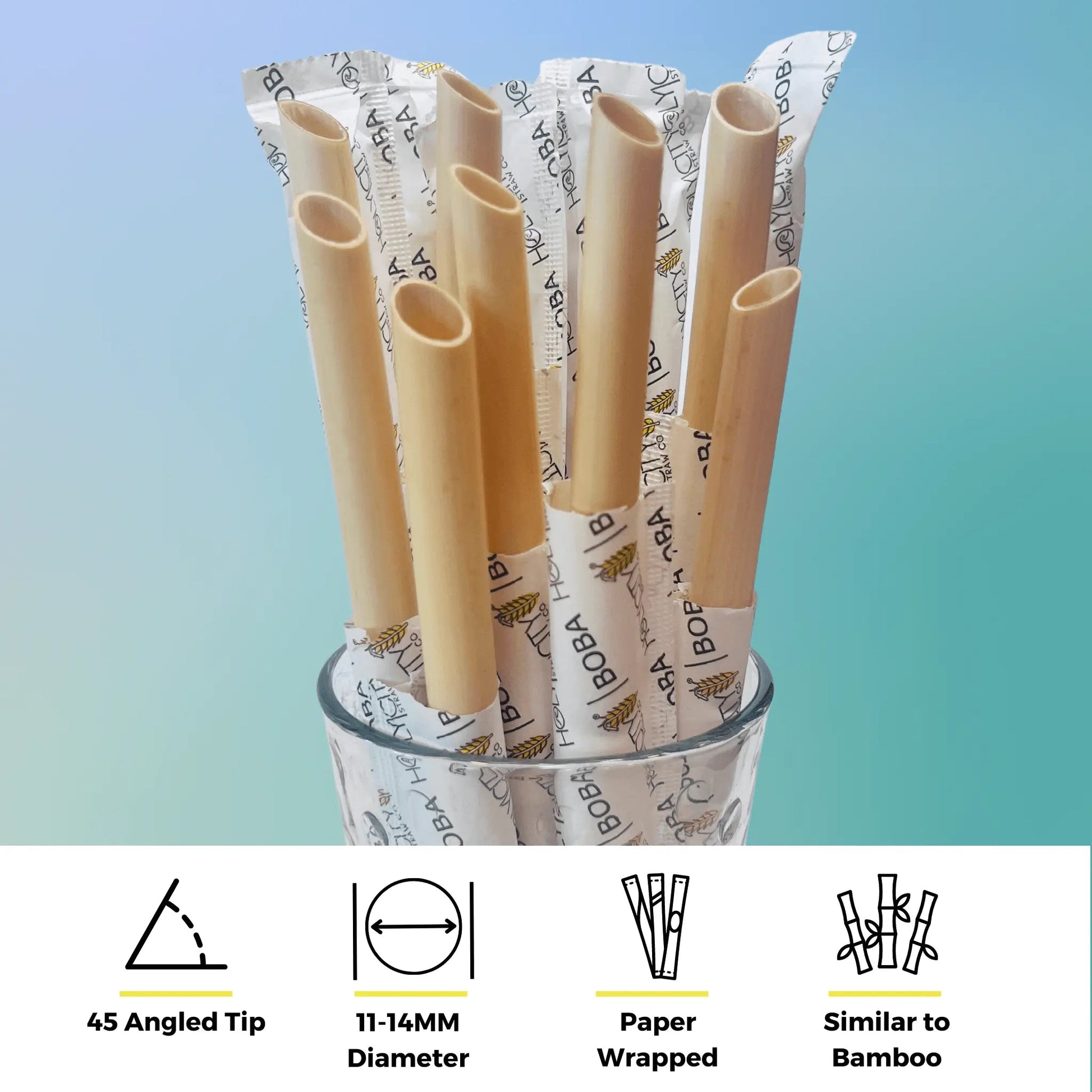 7.9" Wrapped Boba Reed Straws - Blessings Grow Meadows