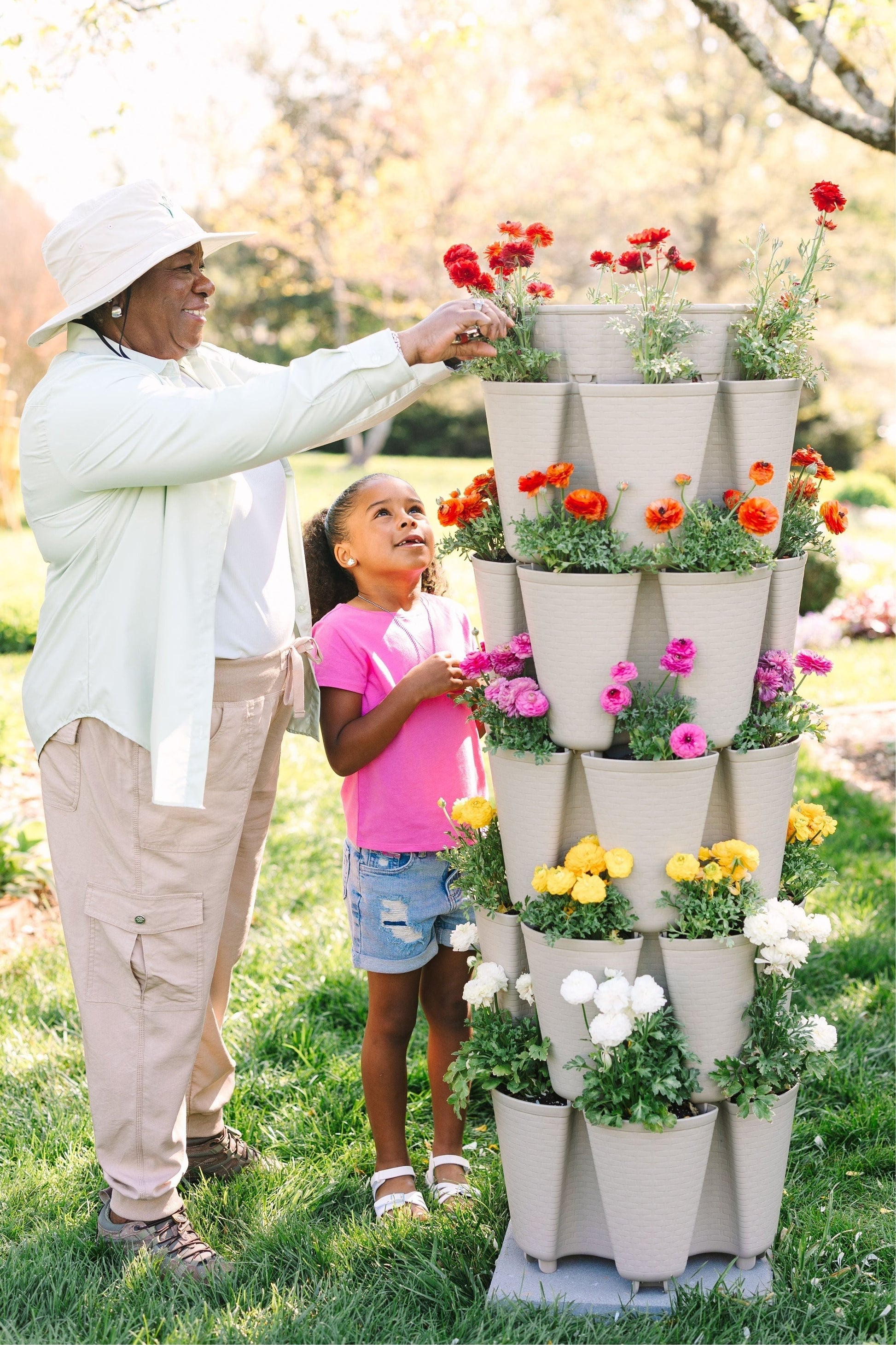 5 Tier GreenStalk Garden Original Vertical Planter - Basket Weave Texture - Blessings Grow Meadows
