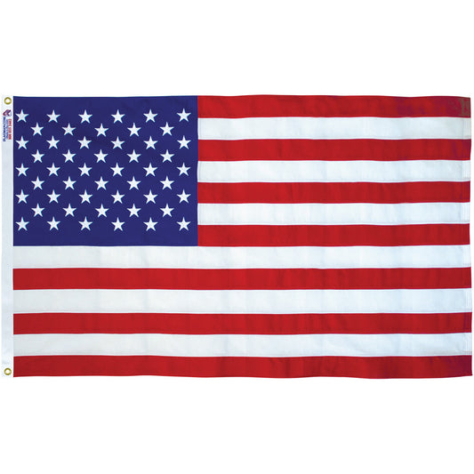 Guardian™ polyester American flag by Flagman of America, shown in economy bulk packaging, made in the USA.