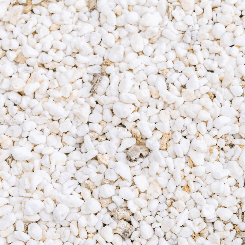 Hasty Roots Perlite soil amendment showing white, lightweight volcanic rock particles used for aeration and drainage in gardening.