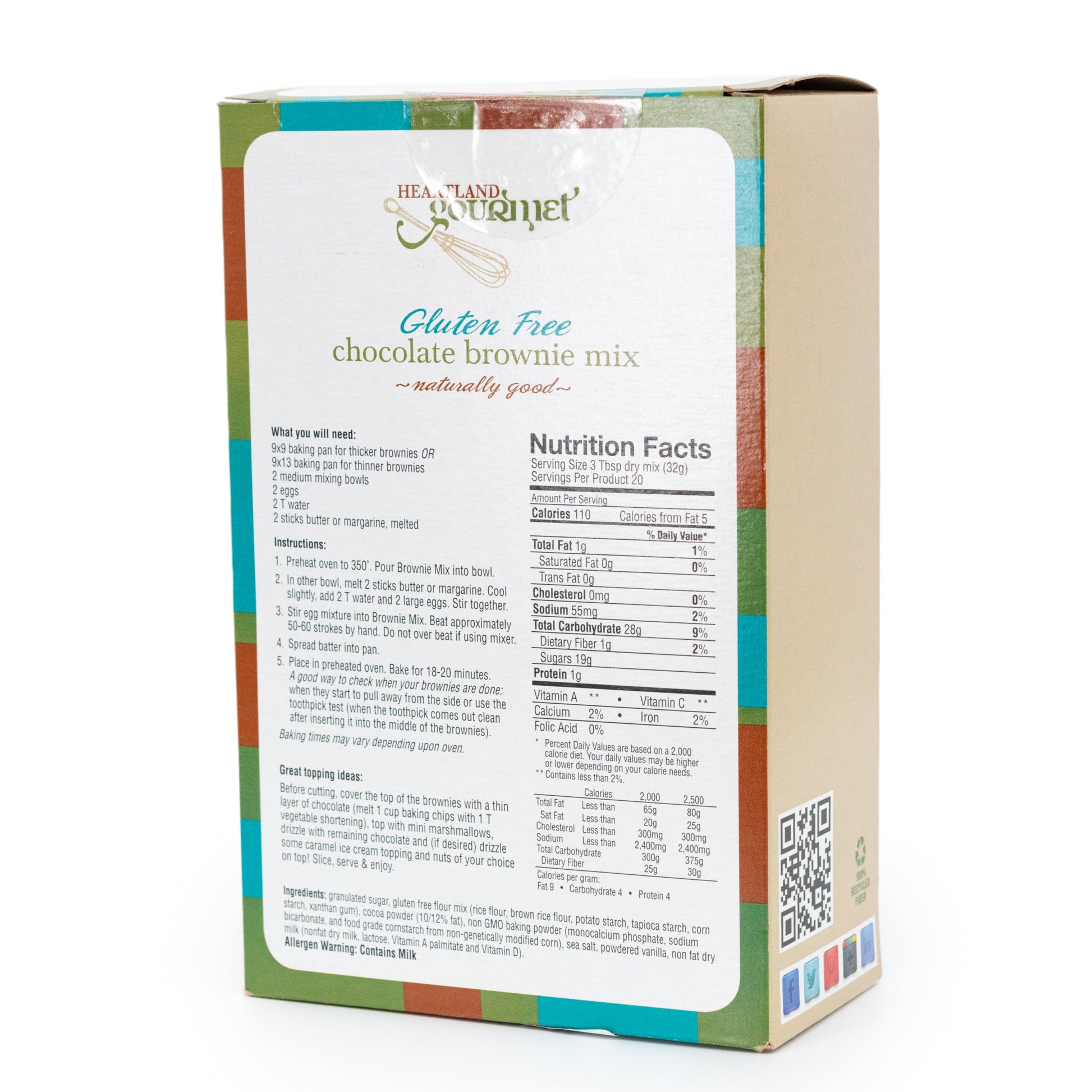 Gluten Free Chocolate Brownie Mix | 19.68 oz | Heartland Gourmet | 2023 - BuyNebraska.com ~ Blessings Grow Meadows